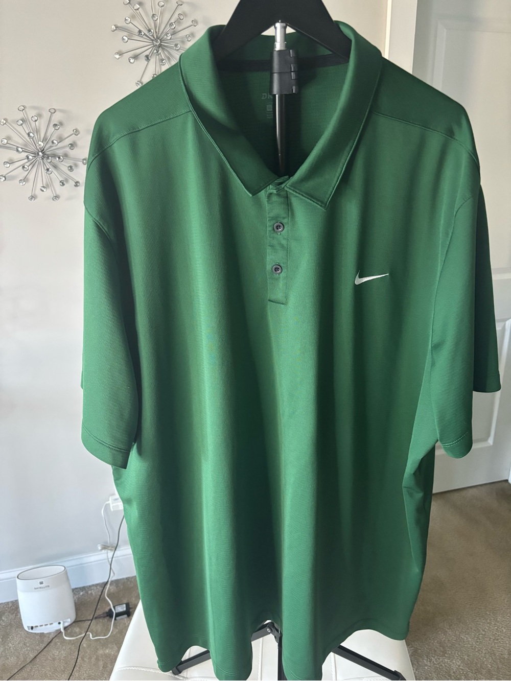 Nike Men’s Green Performance Polo with White Swoosh